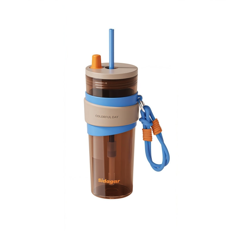 Sidagar 710ml Tritan straw water bottle in Cocoa Slush on a white background