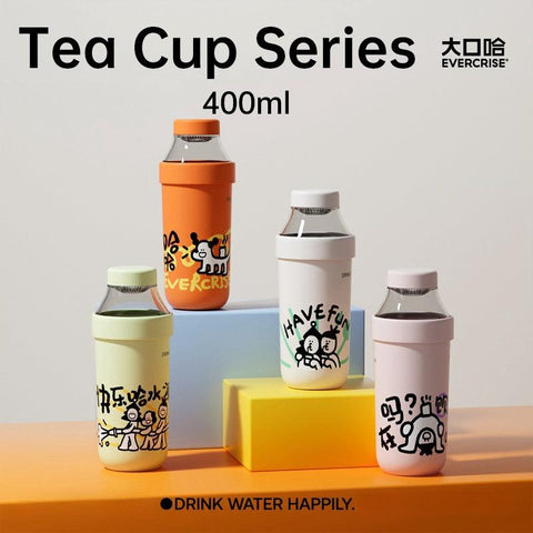 EVERCRISE Premium HAHA Tea Bottle 400ml - Leakproof, Detachable, and Insulated for Hot & Cold Beverages EVERCRISE Premium HAHA Tea Bottle 400ml - Leakproof, Detachable, and Insulated for Hot & Cold Beverages
