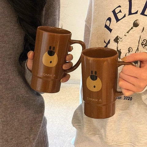 COMIKA DunDun 520ML Ceramic Mug with Brown Bear Design COMIKA DunDun 520ML Ceramic Mug with Brown Bear Design