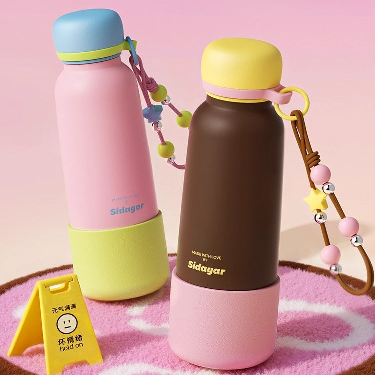 Sidagar 570ML Lightweight Insulated Tumbler with Retractable Straw & Carry Strap