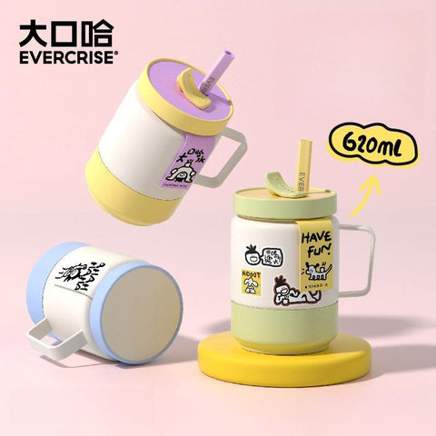EVERCRISE HipHop Cup: Fun and Functional Insulated Straw Cup 620ml EVERCRISE HipHop Cup: Fun and Functional Insulated Straw Cup 620ml