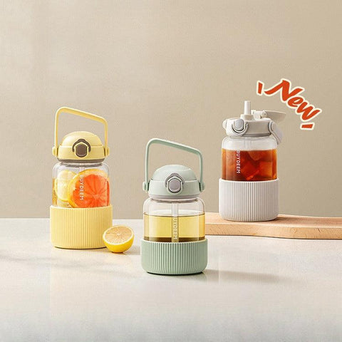 Buydeem DunDun Glass Straw Bottle 800ml & 1000ml - High Borosilicate Glass Buydeem DunDun Glass Straw Bottle 800ml & 1000ml - High Borosilicate Glass