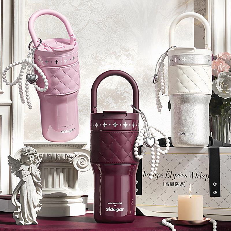 SIDAGAR Elysees Whisp Pure Titanium Tumbler with Pearl Accent