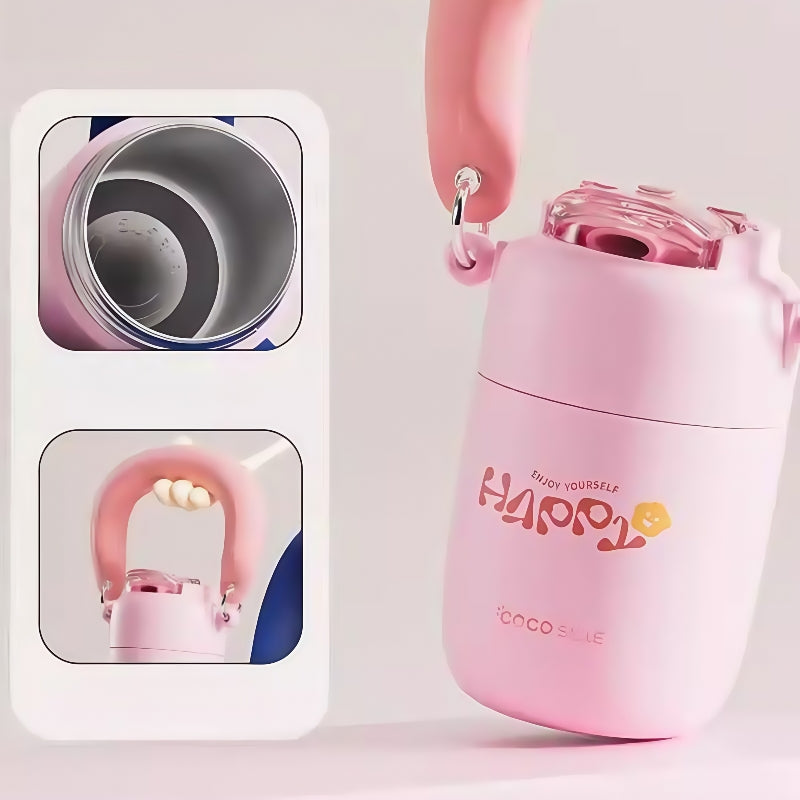 Cocosmile 316 stainless steel vacuum insulated tumbler with cloud handle and whistle straw