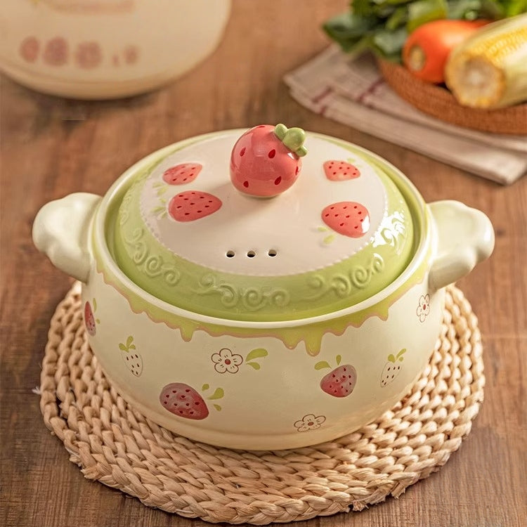 Modern Housewife Strawberry Clay Pot