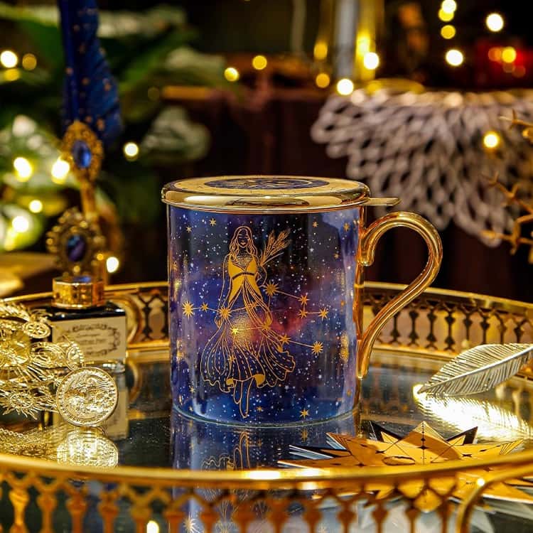 Stechcol Luxury Bone China Zodiac Mug Set – 380ml Celestial Design