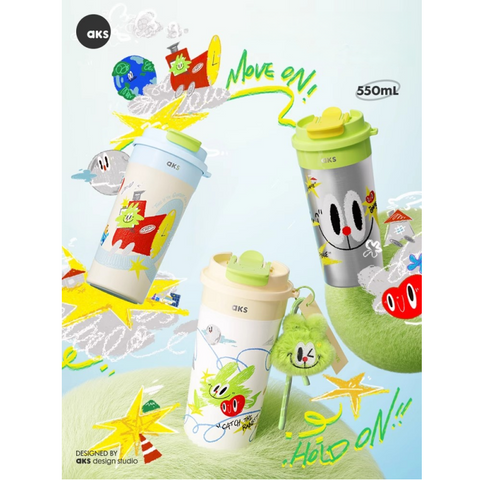 AKS x CROSSWAVE Lionbit 550ml Stainless Steel Tumbler with Straw & Flip Lid AKS x CROSSWAVE Lionbit 550ml Stainless Steel Tumbler with Straw & Flip Lid