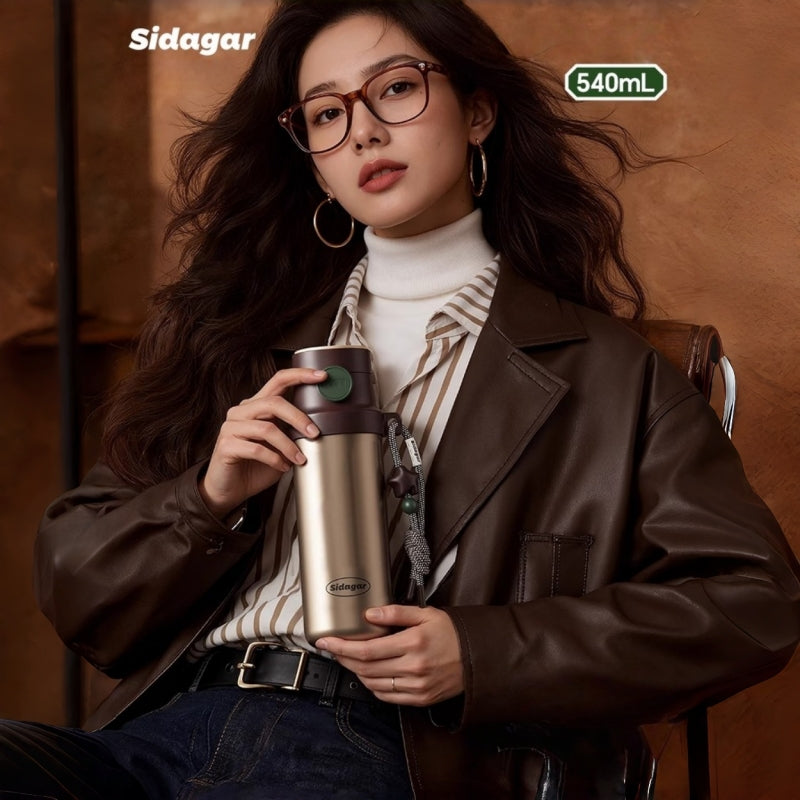 Sidagar Modern Elegant Vacuum Insulated Tumbler with Handle