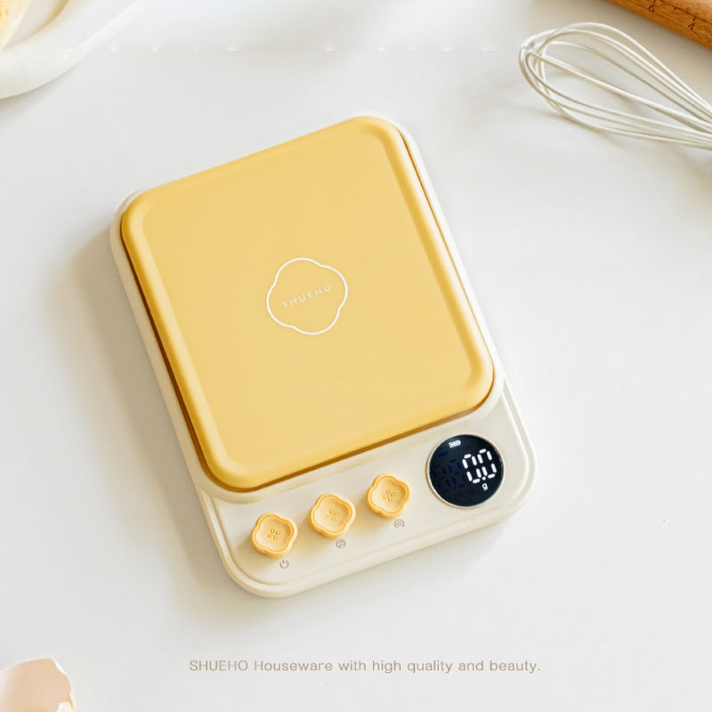 LAUREL Digital Kitchen Scale - 0.1g Precision, 5kg Capacity for Baking & Cooking, with Tare Function, Unit Conversion (g/lb/ml), Backlit LCD, and Waterproof Surface (Battery/Charging Option)