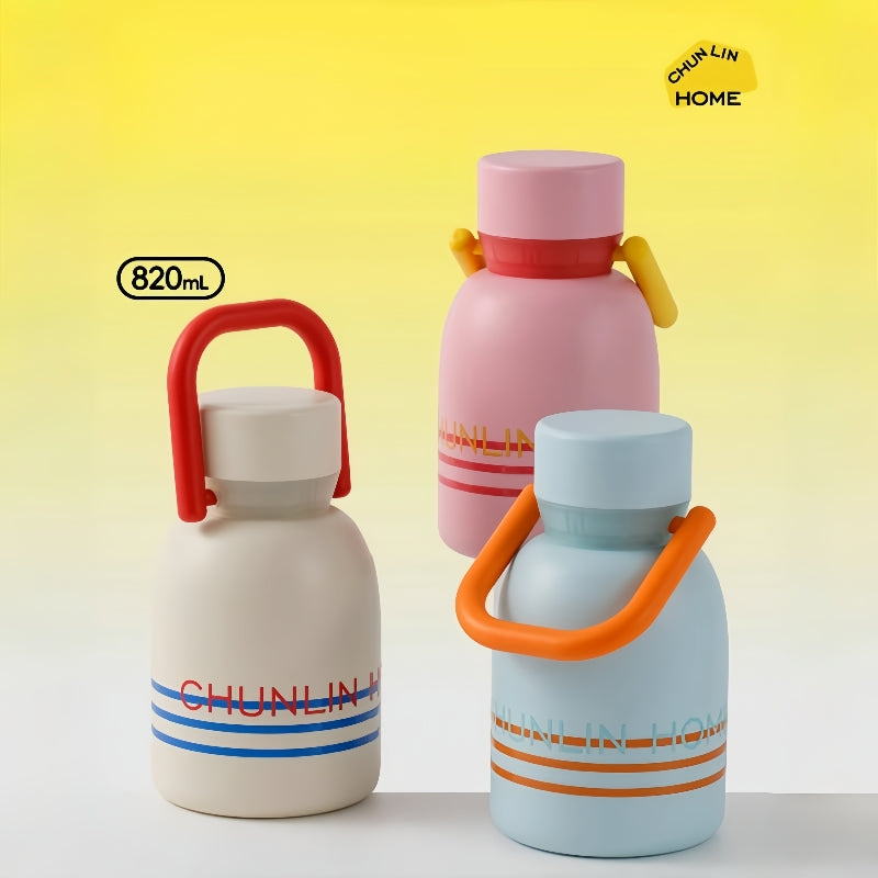 CHUNLIN LinLin Portable 820ml Vacuum Insulated Stainless Steel Water Bottle with Strap