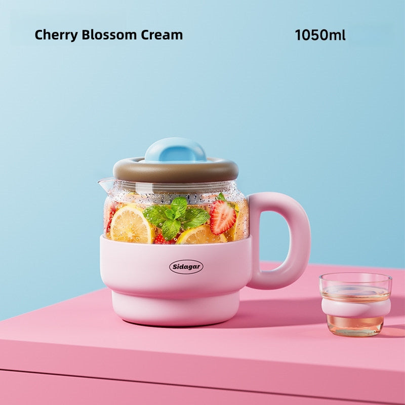 Sidagar Cherry Blossom Cream 1050ml borosilicate glass tea infuser mug