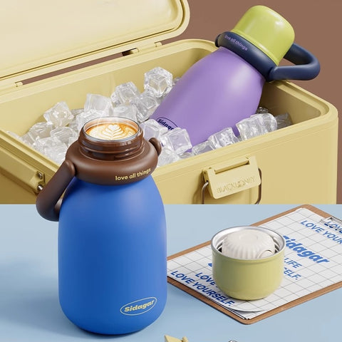 Sidagar Miu 580ml Insulated Stainless Steel Tumbler with Straw, Handle & Leak-Proof Lid Sidagar Miu 580ml Insulated Stainless Steel Tumbler with Straw, Handle & Leak-Proof Lid