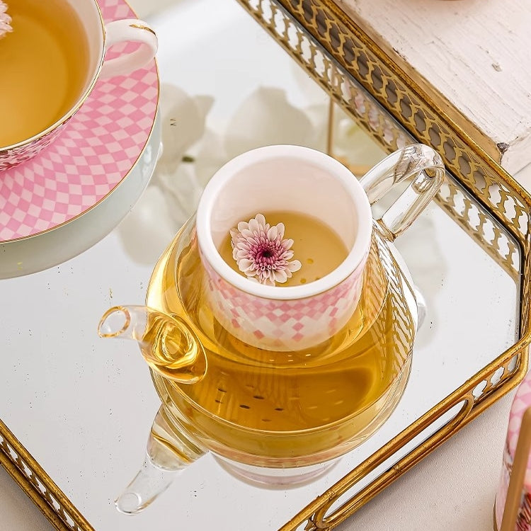 STECHCOL Peach Blossom Luxury Bone China Tea Set