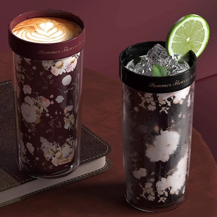 Fanhua floral water bottle with handle