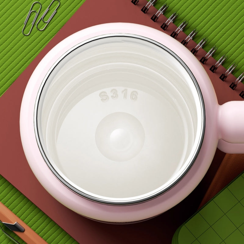 Sidagar Retro Plaid Desktop Straw Cup - 650ml Insulated Ceramic Coated Mug