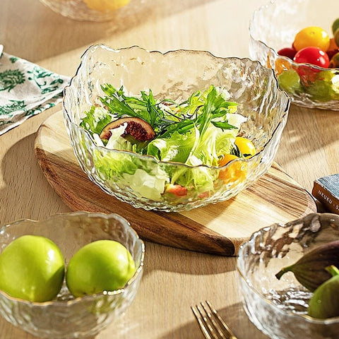 MDZF SWEET HOME Gilded Wave Glass Fruit Bowl Set MDZF SWEET HOME Gilded Wave Glass Fruit Bowl Set