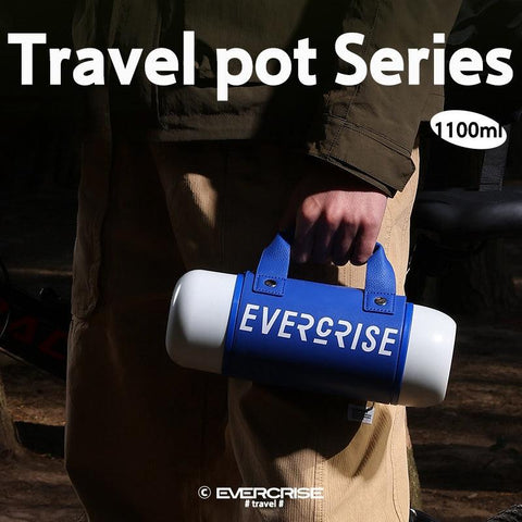 EVERCRISE Insulated Stainless Steel Travel Bottle with Straw - 1100ml Versatile Flip Pot EVERCRISE Insulated Stainless Steel Travel Bottle with Straw - 1100ml Versatile Flip Pot