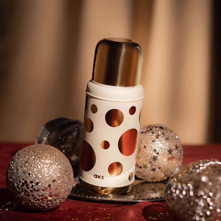 Golden Bubbles Perfume Gift Set with Retro Thermos and Gold Foil Bottle