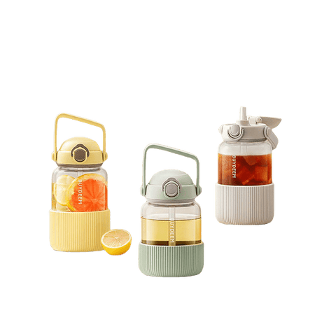 Buydeem DunDun Glass Straw Bottle 800ml & 1000ml - High Borosilicate Glass Buydeem DunDun Glass Straw Bottle 800ml & 1000ml - High Borosilicate Glass