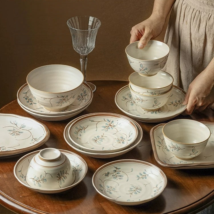 Modern Sweet Home Bluegrass Series Vintage Ceramic Dinnerware