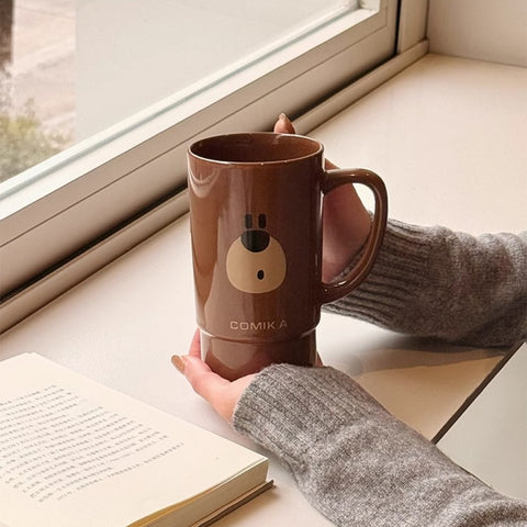 COMIKA DunDun 520ML Ceramic Mug with Brown Bear Design COMIKA DunDun 520ML Ceramic Mug with Brown Bear Design