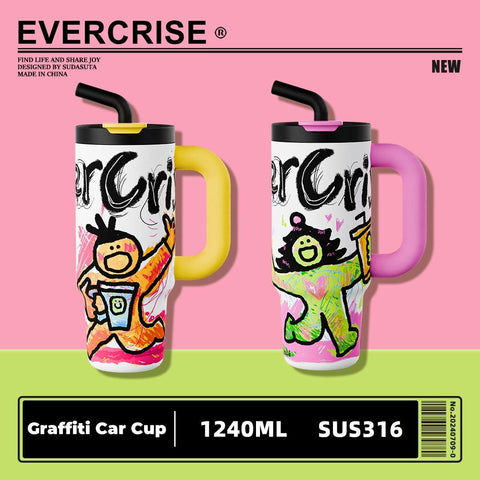 Evercrise Doodle Tuunn Cup 1240ml | Large Capacity Thermos Cup Evercrise Doodle Tuunn Cup 1240ml | Large Capacity Thermos Cup