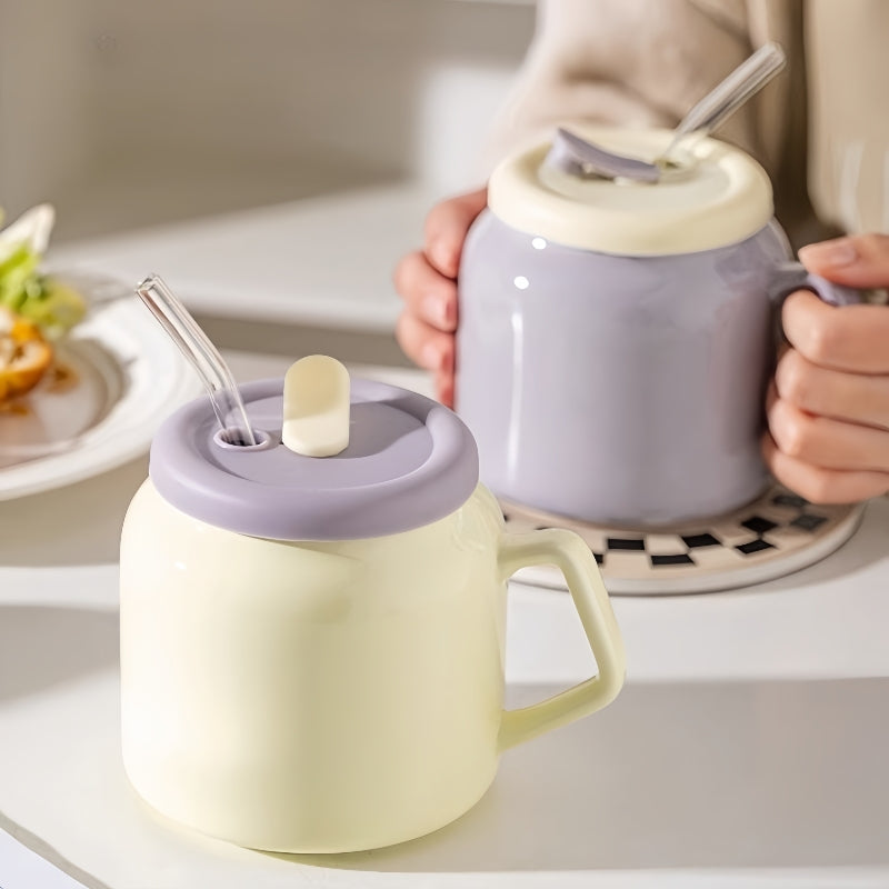 MDZF Ceramic Taro Bobo Cup with Silicone Lid