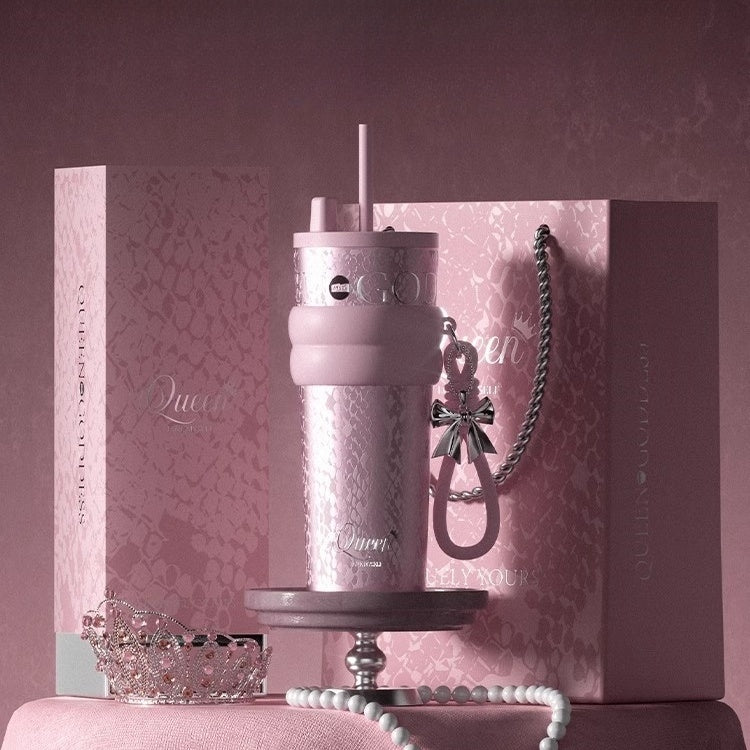 STAR+ Aurora Starry Night Water Bottle with foldable straw and metallic bow charm