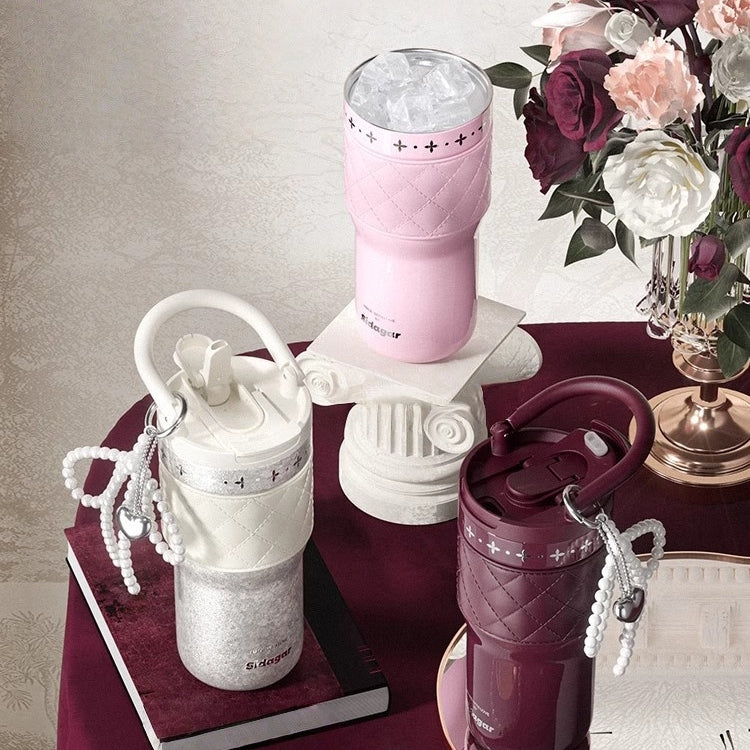 SIDAGAR Elysees Whisp Pure Titanium Tumbler with Pearl Accent