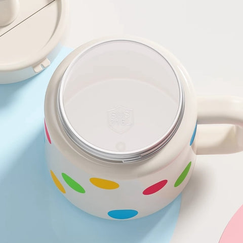 Stainless Steel Mug for Office with Bow Pattern Stainless Steel Mug for Office with Bow Pattern