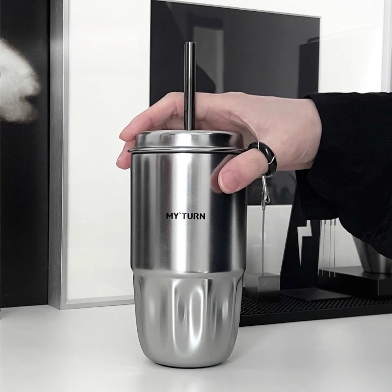 MYTURN T2 Stainless Steel Straw Tumbler with Leak-Proof Design
