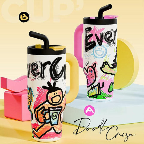 Evercrise Doodle Tuunn Cup 1240ml | Large Capacity Thermos Cup Evercrise Doodle Tuunn Cup 1240ml | Large Capacity Thermos Cup