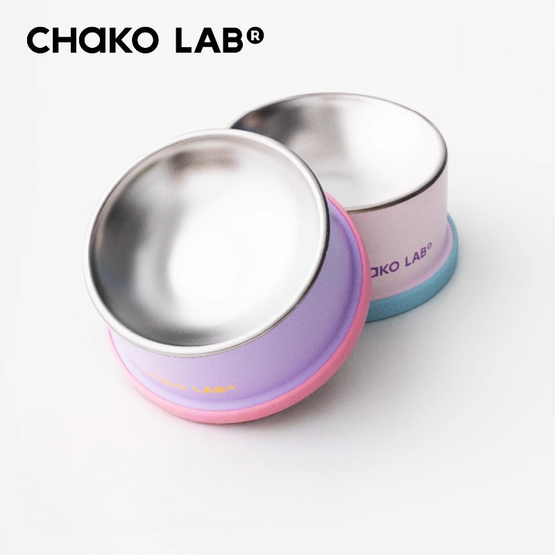CHAKO LAB Elevated Cat Bowl – 7.5cm Raised Stainless Steel Whisker-Friendly Pet Dish