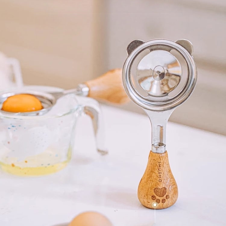 Food-grade 304 stainless steel egg separator close-up