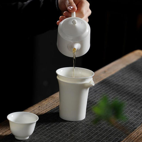 Premium Handcrafted Chinese White Porcelain Tea Set Premium Handcrafted Chinese White Porcelain Tea Set