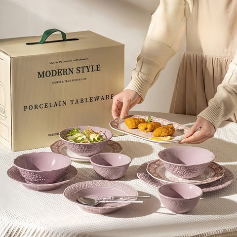 Complete porcelain dinnerware set for home Complete porcelain dinnerware set for home