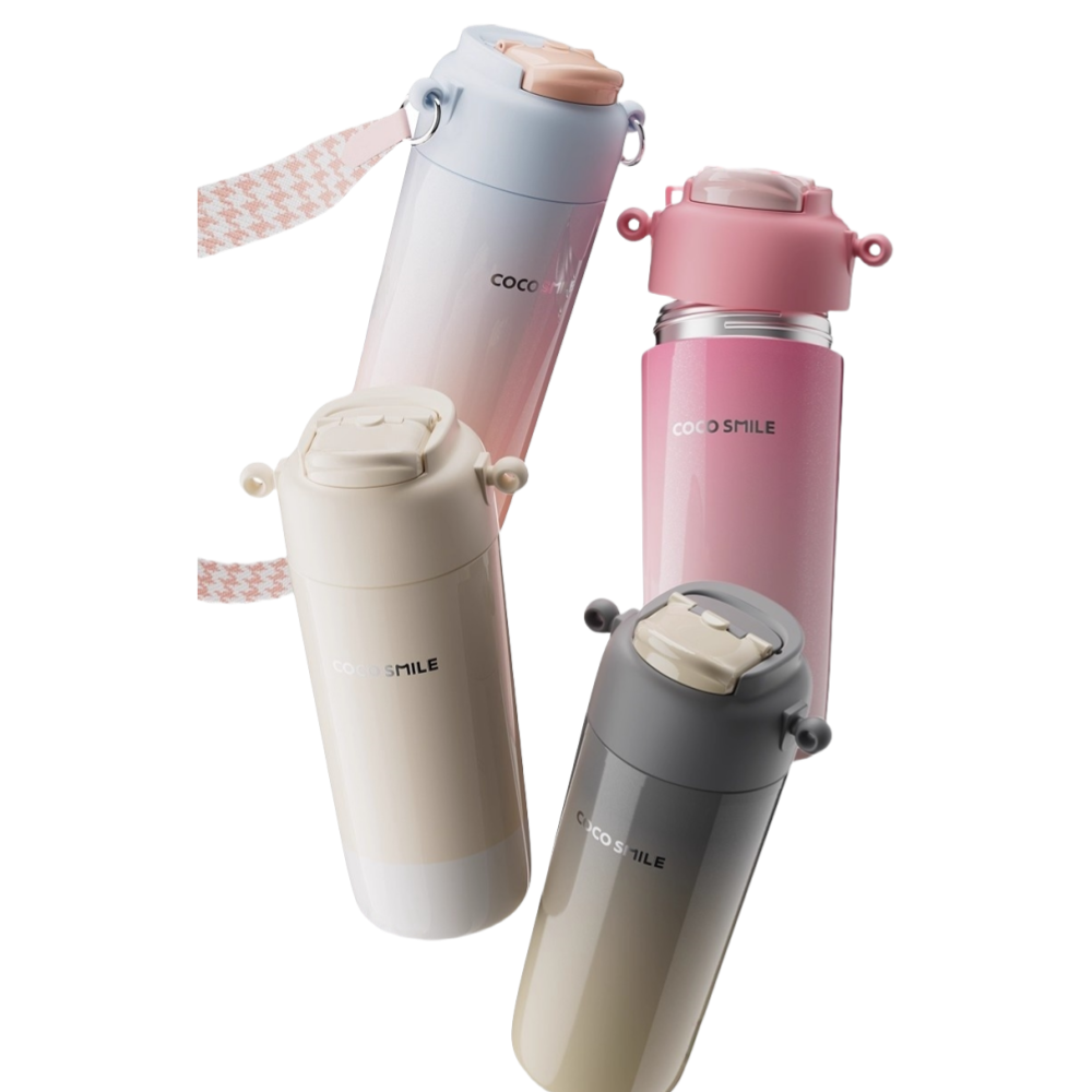 COCOSMILE 630ml Vacuum Insulated Stainless Steel Tumbler with Leakproof Straw