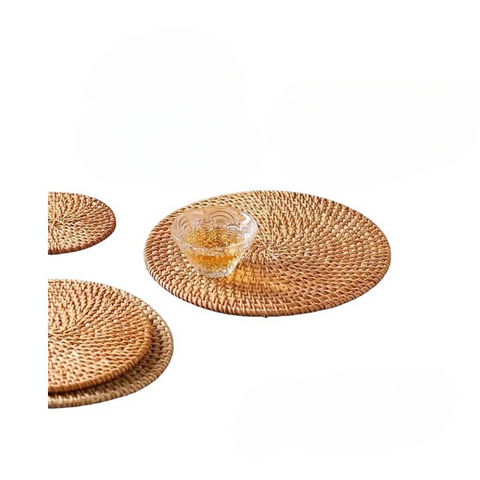 Handwoven rattan insulation pad Handwoven rattan insulation pad