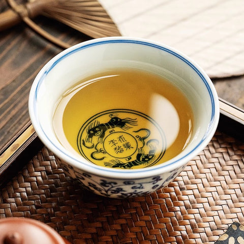 Handcrafted Blue and White Lotus Porcelain Tea Cup Handcrafted Blue and White Lotus Porcelain Tea Cup