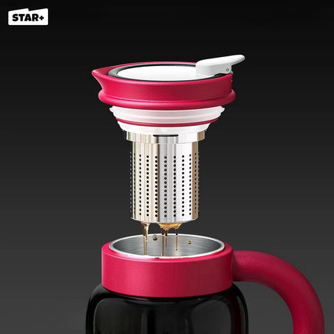 Lotus Pink Retro Tea Pot with Removable Tea Strainer Lotus Pink Retro Tea Pot with Removable Tea Strainer