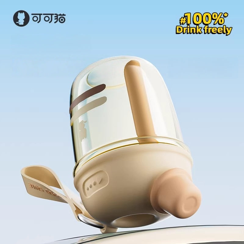 Cocosmile DUDU 530ml Tritan Water Bottle with Straw & Dustproof Lid