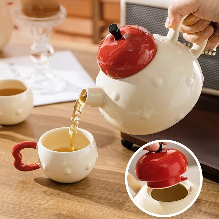 Smooth-Pouring Ceramic Teapot – Artistic Kitchenware for Tea Lovers