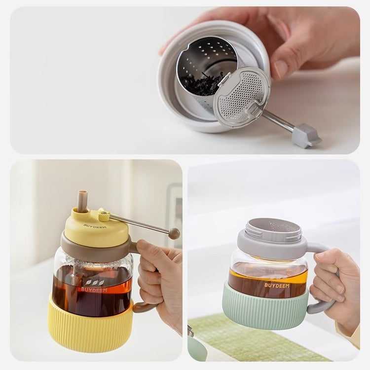 BUYDEEM Automatic Lift Tea Tumbler with Straw
