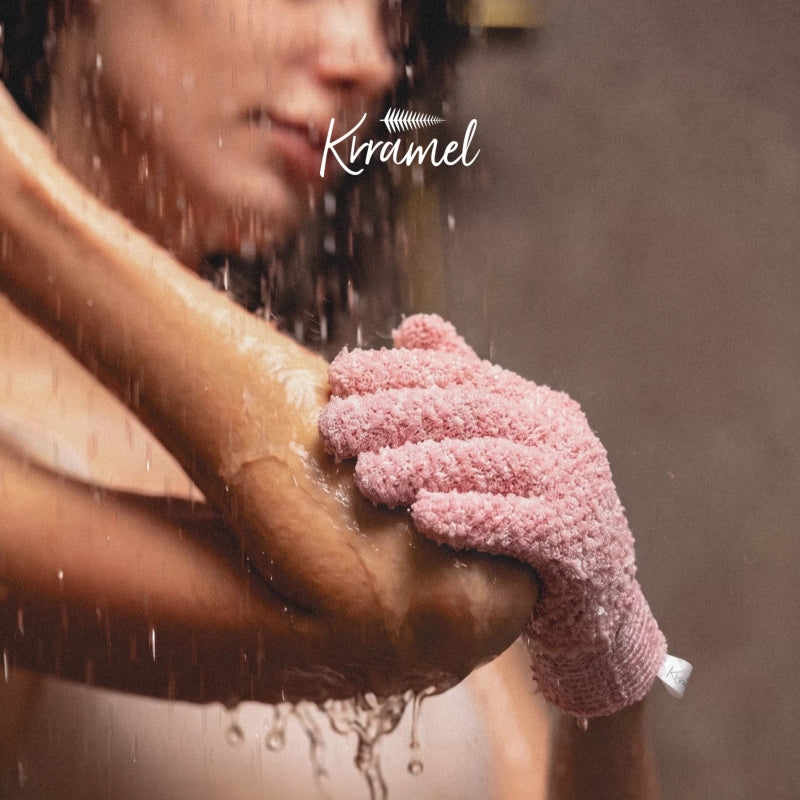KRRAMEL GLOW POLISH Exfoliating Gloves for Sensitive Skin