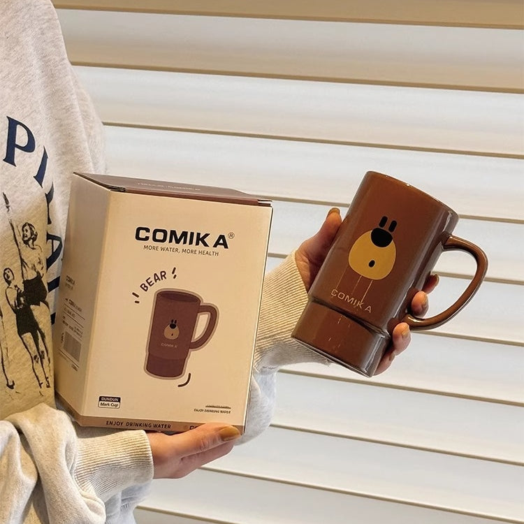 COMIKA DunDun 520ML Ceramic Mug with Brown Bear Design