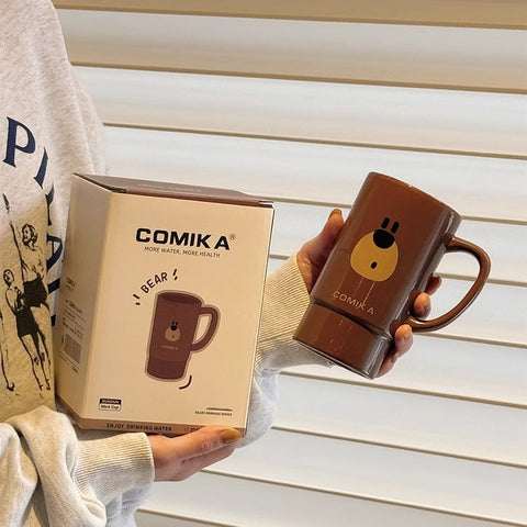 COMIKA DunDun 520ML Ceramic Mug with Brown Bear Design COMIKA DunDun 520ML Ceramic Mug with Brown Bear Design