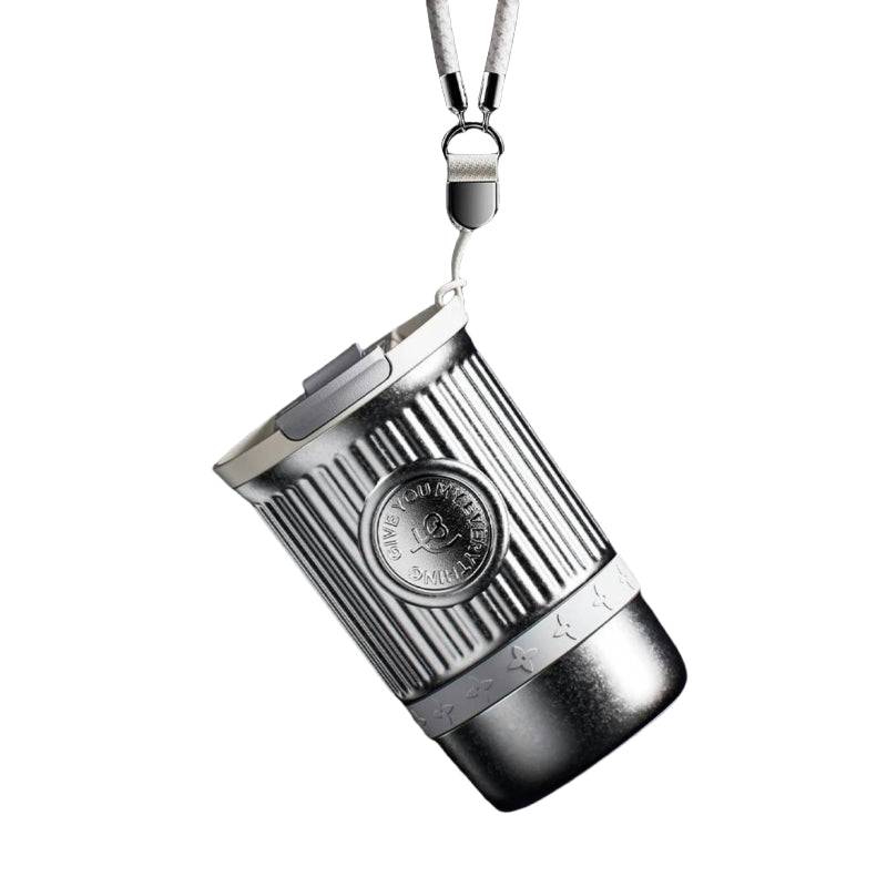 Sidagar Pure Titanium Coffee Cup with 3-in-1 Lid and Carry Strap