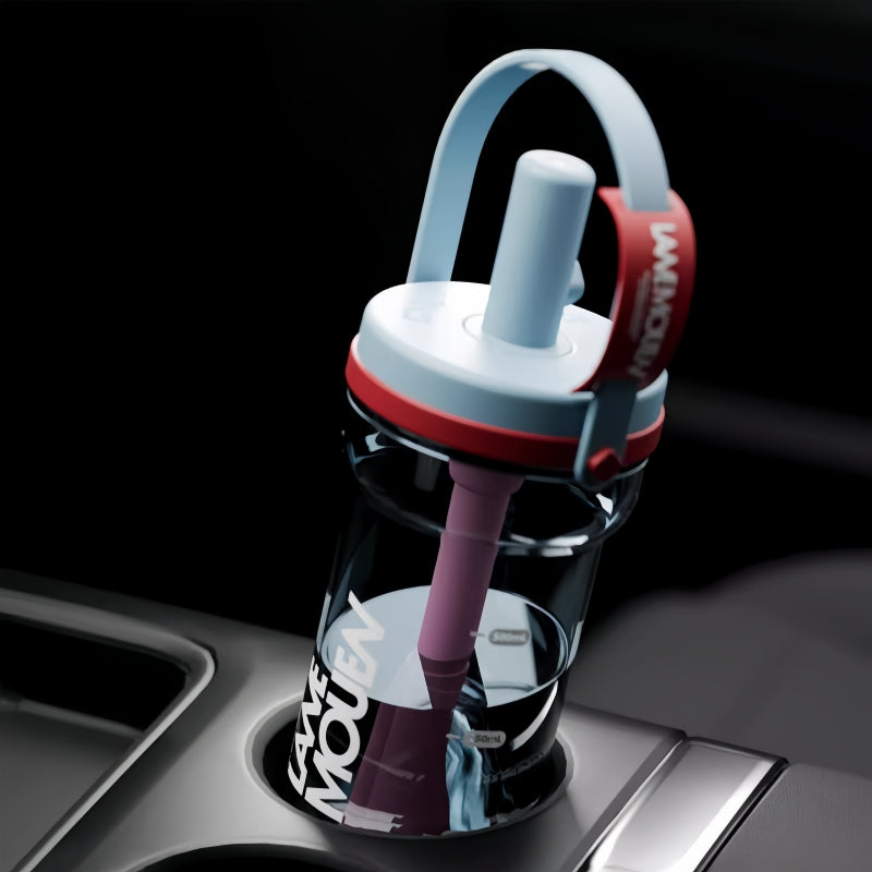 BPA-free water bottle with straw
