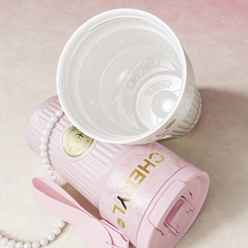 SIDAGAR All Things Grow Triple Lid Ceramic Coated Vacuum Insulated Coffee Mug