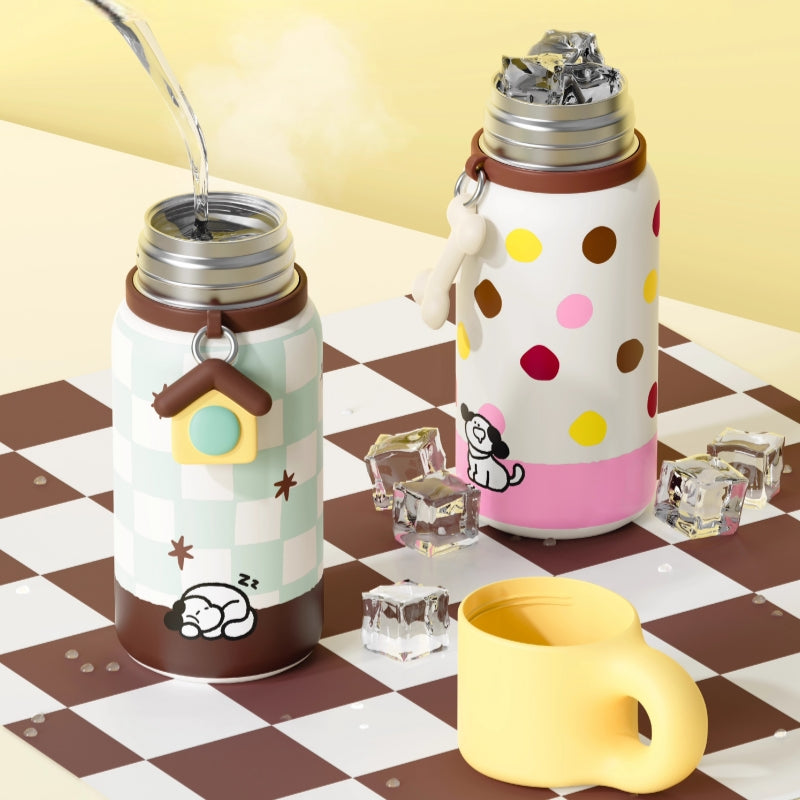 JoyVessel 500ml Insulated Stainless Steel Tumbler with Straw & Lid